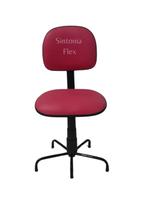 Cadeira secretaria pra costureira com pé da base menor corano rosa - Sintonia Flex