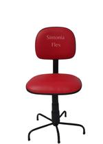 Cadeira secretaria pra costureira com pé da base menor corano vermelho