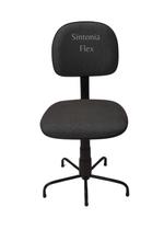 Cadeira secretaria pra costureira com pé da base menor tecido cinza - Sintonia Flex