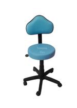 Cadeira secretaria Verona com regulagem de altura a gás - base com rodízio corano azul bebe