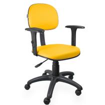 Cadeira Secretária Viena Amarelo Com Braço - ULTRA Móveis