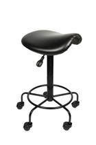 Cadeira Sela Alto preta Estética Giratória maca tecido sintetico sem encosto altura maxima 79cm Cadeira Sela Alto preta Estética Giratória maca tecido sintetico sem encosto altura maxima 79cm