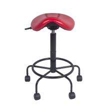 Cadeira Sela Alto Vermelha Estética Giratória maca tecido sintetico sem encosto altura maxima 79cm