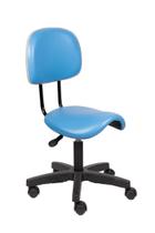 Cadeira Sela azul com Encosto giratoria 55cm Estética Dentista consultorio - PopMov
