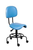 Cadeira Sela com Encosto 62cm Estética Dentista Tatoo Azul Celeste Cadeira Sela com Encosto 62cm Estética Dentista Tatoo Azul Celeste