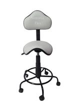 Cadeira sela estetica - regulagem de altura a gás - para dentista, manicure, tatuador, estrela de ferro corano branco Cadeira sela estetica - regulagem de altura a gás - para dentista, manicure, tatuador, estrela de ferro corano branco