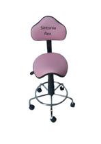 Cadeira sela estetica - regulagem de altura a gás - para dentista, tatuador, estrela cromada corano rosa claro Cadeira sela estetica - regulagem de altura a gás - para dentista, tatuador, estrela cromada corano rosa claro