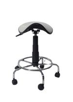 Cadeira sela estética s/ encosto c/ regulagem de altura , dentista, tatuador, manicure - base cromada corano branco Cadeira sela estética s/ encosto c/ regulagem de altura , dentista, tatuador, manicure - base cromada corano branco