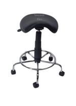 Cadeira sela estética s/ encosto c/ regulagem de altura , dentista, tatuador, manicure - base cromada corano preto