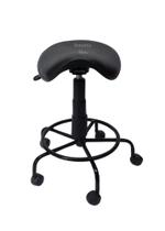 Cadeira sela estética s/ encosto c/ regulagem de altura , dentista, tatuador, manicure - base de ferro corano preto Cadeira sela estética s/ encosto c/ regulagem de altura , dentista, tatuador, manicure - base de ferro corano preto