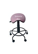 Cadeira sela estética s/ encosto c/ regulagem de altura , dentista, tatuador, manicure - base de ferro corano rosa claro Cadeira sela estética s/ encosto c/ regulagem de altura , dentista, tatuador, manicure - base de ferro corano rosa claro