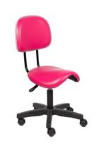 Cadeira Sela rosa com Encosto giratoria 55cm Estética Dentista consultorio