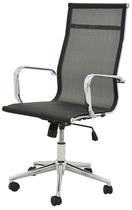 Cadeira Sevilha Eames Alta Cromada Tela Preta - 38054