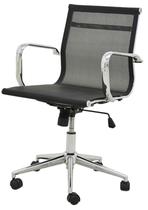 Cadeira Sevilha Eames Baixa Cromada Tela Preta - 38053