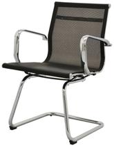Cadeira Sevilha Eames Fixa Cromada Tela Preta - 38065