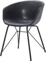 Cadeira Siena com Braço PU Preto Base Aço Pintado - 61862