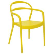 Cadeira Sissi em Polipropileno e Fibra de Vidro com Braços Amarelo Tramontina