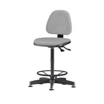 Cadeira Sky Assento Crepe Cinza Claro Base Caixa Fixa Metalica Preta - 54816