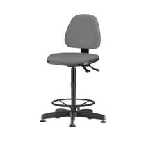 Cadeira Sky Assento Crepe Cinza Escuro Base Caixa Fixa Metalica Preta - 54818
