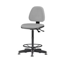 Cadeira Sky Assento material sintético Cinza Claro Base Caixa Fixa Metalica Preta - 54817