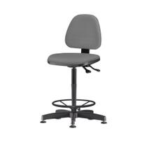 Cadeira Sky Assento material sintético Cinza Escuro Base Caixa Fixa Metalica Preta - 54819