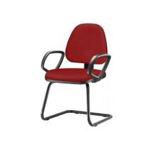 Cadeira Sky com Bracos Fixos Assento material sintético Vermelho Base Fixa Preta - 54828