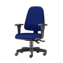 Cadeira Sky Presidente com Bracos Assento Crepe Azul Base Metalica Preta - 54811