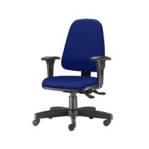 Cadeira Sky Presidente com Bracos Curvados Assento Crepe Azul Base Metalica Preta - 54803