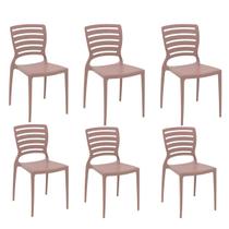 Cadeira Sofia Camurça Polipropileno e Fibra de Vidro 6un - Tramontina 92237/310 Cadeira Sofia Camurça Polipropileno e Fibra de Vidro 6un - Tramontina 92237/310