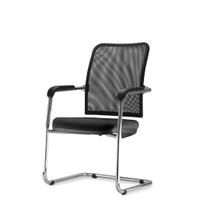Cadeira Soul Assento em material sintético Preto Base Fixa Cromada - 54254