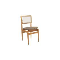 Cadeira Stela com Tela Sala de Jantar Premium Fendi/Bege