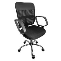 Cadeira Tela Executiva Ergonômica NR17 Com Braço Cromada - ULTRA Móveis Cadeira Tela Executiva Ergonômica NR17 Com Braço Cromada - ULTRA Móveis