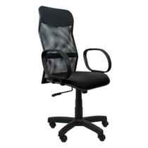 Cadeira Tela Presidente Com Braço Preta - ULTRA Móveis - Ultra Móveis Corporativo