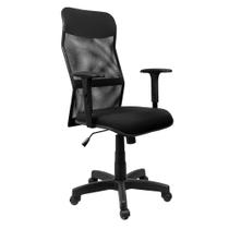 Cadeira Tela Presidente Com Braço Regulável Preta - ULTRA Móveis - Ultra Móveis Corporativo