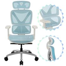 Cadeira ThunderX3 Chroma Azul e Branco Para Escritório/Gamer Ergonômica Alto Conforto Com Apoio Para Braço Ajuste 3D Encosto Reclinável