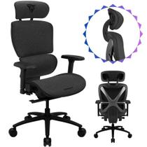 Cadeira ThunderX3 Cinza Para Escritório Gamer Ergonômica Alto Conforto Apoio Para Braço Ajuste 3D e Cabeça 2D