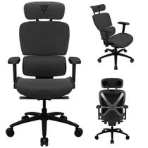 Cadeira ThunderX3 XTC Cinza Ergonômica Para Escritório Modelo Gamer Alto Conforto Apoio de Cabeça e Braço Encosto Reclinável