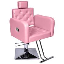 Cadeira Tokyo Reclinável Hidráulica Base Quadrada Rosa Claro Cadeira Tokyo Reclinável Hidráulica Base Quadrada Rosa Claro