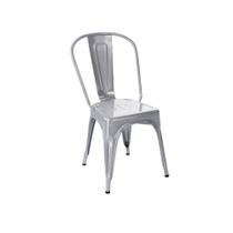 Cadeira Tolix Iron Aço Industrial Metal Cinza Claro Brilho