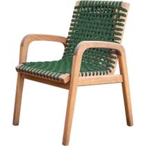 Cadeira Trama com Braço Corda Verde com Estrutura Stain Jatobá - 66748