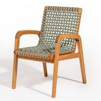 Cadeira Trama Com Braço Corda Verde Oliva Stain Jatobá - 78570