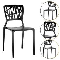 Cadeira Trama Resistente Para Jardim Piscina Varanda Preta