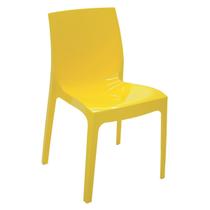 Cadeira Tramontina Alice Encosto Fechado Brilhosa Amarela