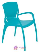 Cadeira Tramontina Clarice Azul com Braços em Polipropileno e Fibra de Vidro