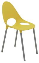 Cadeira tramontina elisa em polipropileno amarelo com pernas de alumínio anodizado