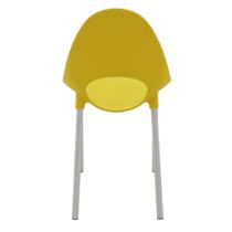Cadeira Tramontina Elisa Summa em Polipropileno Amarelo com Pernas de Aluminio Anodizado