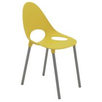 Cadeira Tramontina Elisa Summa em Polipropileno Amarelo com Pernas de Alumínio Anodizado