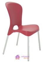 Cadeira Tramontina Jolie Vermelha sem Braços em Polipropileno com Pernas Anodizadas