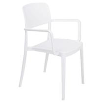 Cadeira Tramontina Marta Com Braços Branca Empilhável Em Polipropileno Com Proteção Antimicrobiana Cadeira Tramontina Marta Com Braços Branca Empilhável Em Polipropileno Com Proteção Antimicrobiana