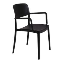 Cadeira Tramontina Marta Com Braços Preta Empilhável Em Polipropileno Com Proteção Antimicrobiana Cadeira Tramontina Marta Com Braços Preta Empilhável Em Polipropileno Com Proteção Antimicrobiana